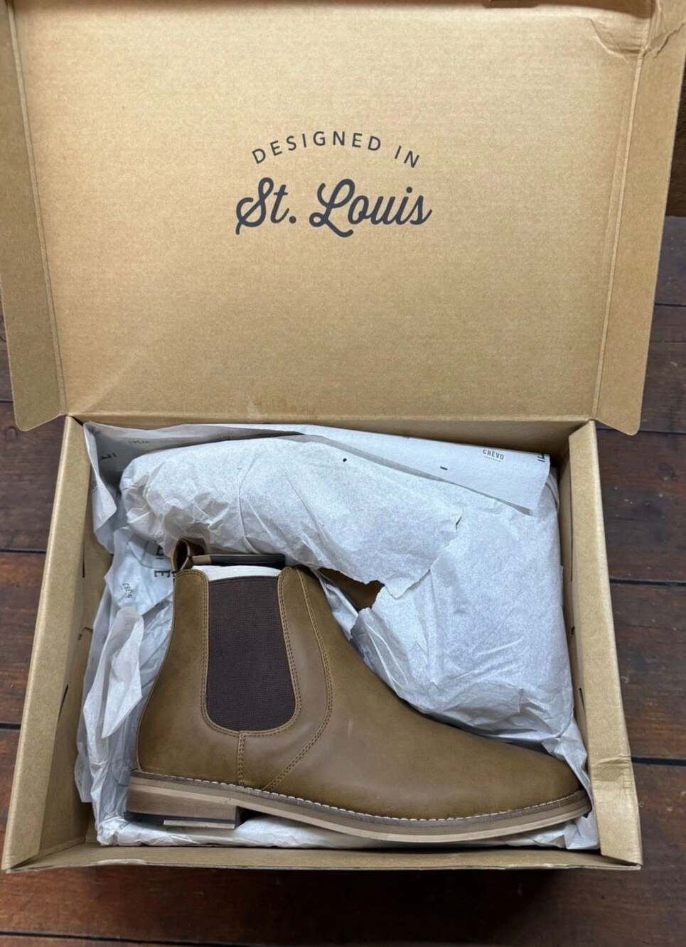 Crevo Dubray Chelsea Boot Size 8.5 Chestnut Leather Ankle Booties